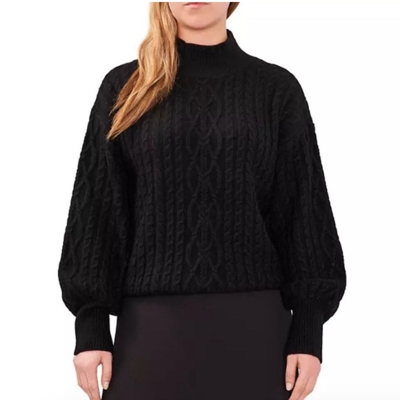 NWT Vince Camuto Mock Turtleneck Balloon Sleeve Sweater - Picture 1 of 6